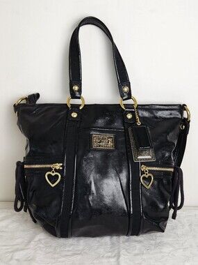 Coach Poppy Black Leather Handbag
